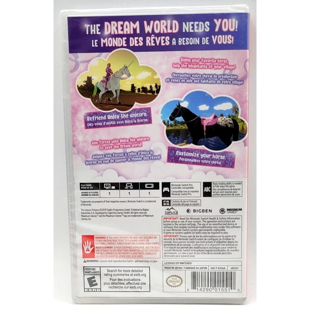 The Unicorn Princess - Nintendo Switch GAME FACTORY SEALED‎ NEW